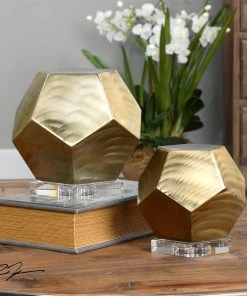 Uttermost Pentagon Coffee Bronze Cubes S/2 DECOR