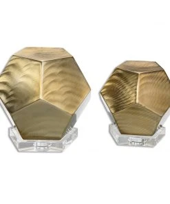 Uttermost Pentagon Coffee Bronze Cubes S/2 DECOR