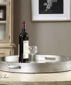 Uttermost Bechet Round Silver Tray DECOR
