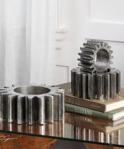 Uttermost Gears Silver Sculpture S/3 DECOR