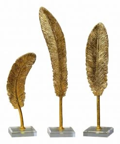 DECOR Uttermost Feathers Gold Sculpture S/3