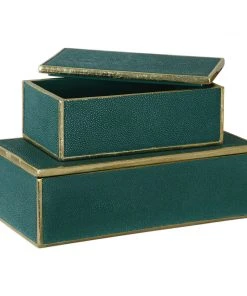 Uttermost Karis Emerald Green Boxes S/2