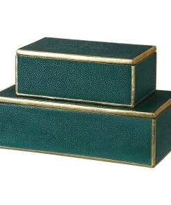 Uttermost Karis Emerald Green Boxes S/2