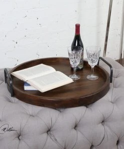 DECOR Uttermost Reine Round Wooden Tray