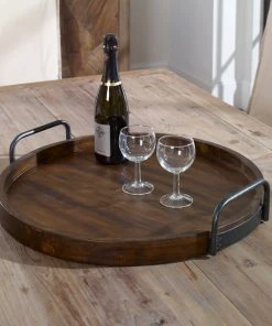 DECOR Uttermost Reine Round Wooden Tray