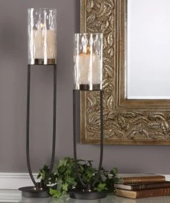 Uttermost Durga Iron Work Candleholders Set/2