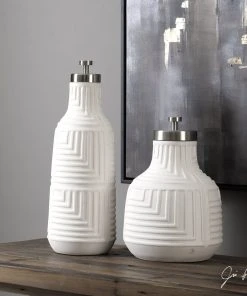 Uttermost Chandran Matte White Containers S/2