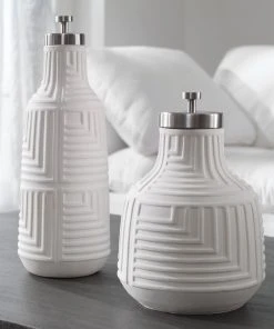 Uttermost Chandran Matte White Containers S/2