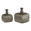 DECOR Uttermost Cayson Ribbed Ceramic Bottles, S/2