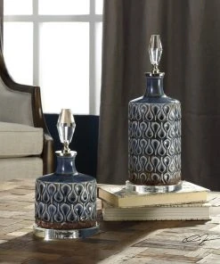 Uttermost Varuna Cobalt Blue Bottles S/2 7 Uttermost Varuna Cobalt Blue Bottles S/2