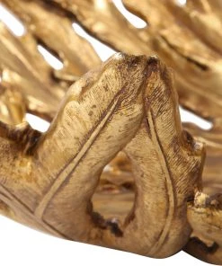 DECOR Uttermost Oak Leaf Metallic Gold Bowl