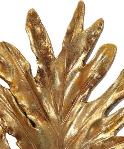 DECOR Uttermost Oak Leaf Metallic Gold Bowl