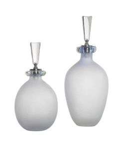 DECOR Uttermost Leah Bubble Glass Containers S/2