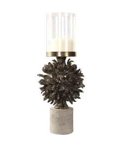 Uttermost Autograph Tree Antique Bronze Candleholder Candle Holders & Hurricanes