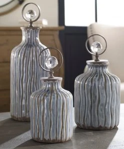 DECOR Uttermost Mathias Grey-Blue Vessels, S/3