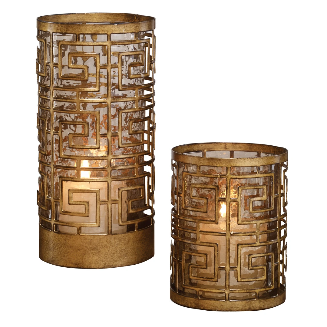 Uttermost Ruhi Hurricane Candleholders, S/2 3 Uttermost Ruhi Hurricane Candleholders, S/2