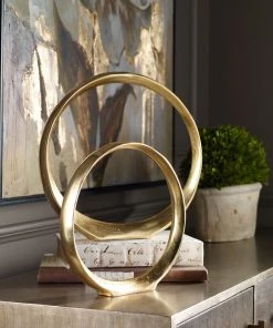 DECOR Uttermost Jimena Gold Ring Sculptures Set/2