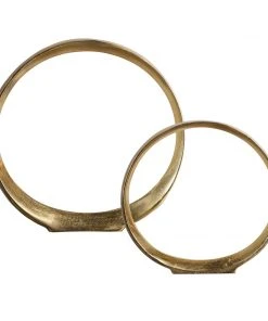DECOR Uttermost Jimena Gold Ring Sculptures Set/2