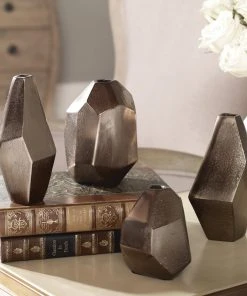 DECOR Uttermost Amna Matte Nickel Vases Set/4