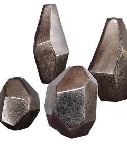 DECOR Uttermost Amna Matte Nickel Vases Set/4