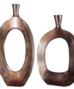 Uttermost Kyler Textured Bronze Vases Set/2