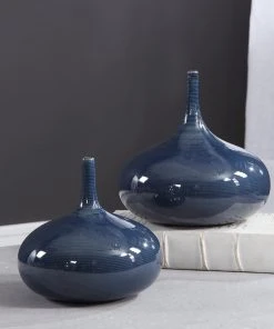 Uttermost Zayan Blue Vases, S/2