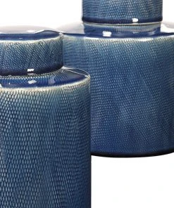 Uttermost Saniya Blue Containers, S/2 Vases, Jars, & Bottles
