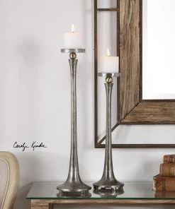 Candle Holders & Hurricanes Uttermost Aliso Cast Iron Candleholders Set/2