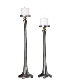 Candle Holders & Hurricanes Uttermost Aliso Cast Iron Candleholders Set/2