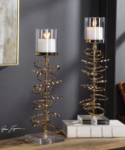 Uttermost Tala Rose Gold Candleholders Set/2