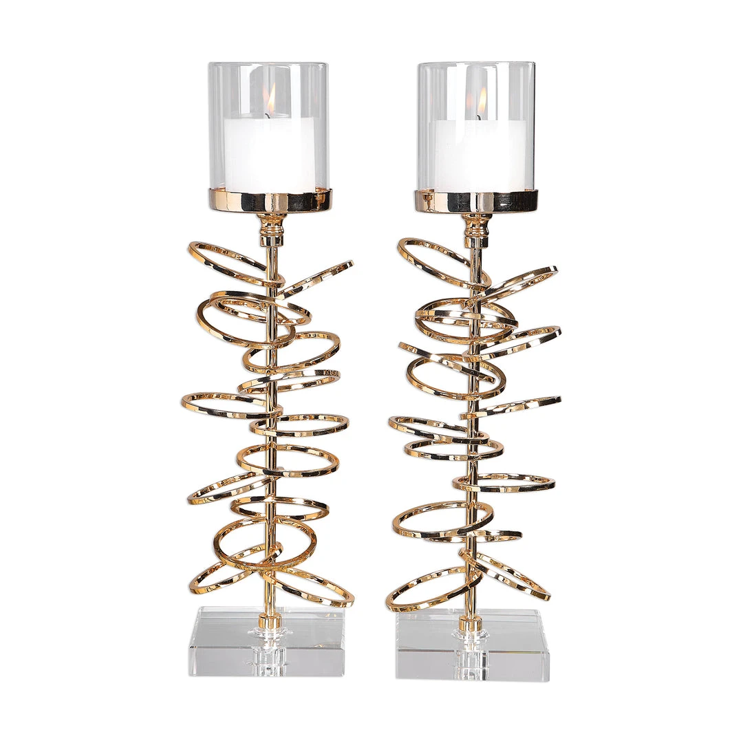 Uttermost Tala Rose Gold Candleholders Set/2 3 Uttermost Tala Rose Gold Candleholders Set/2