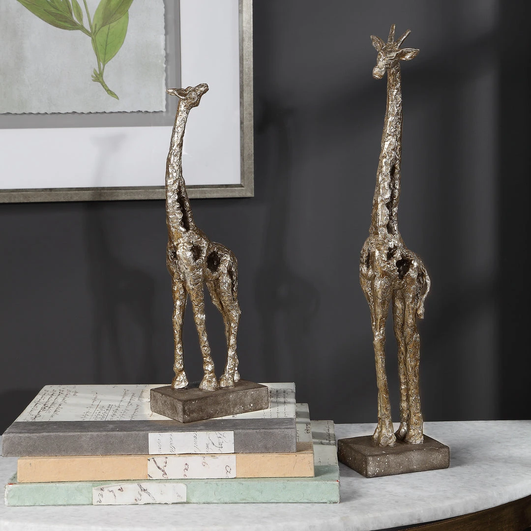 Uttermost Masai Giraffe Figurines, S/2 6 Uttermost Masai Giraffe Figurines, S/2
