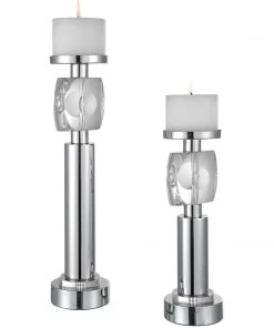 Uttermost Kyrie Nickel Candleholders, Set/2 Candle Holders & Hurricanes 11 Uttermost Kyrie Nickel Candleholders, Set/2 Candle Holders & Hurricanes