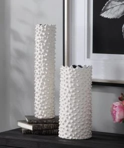 DECOR Uttermost Ciji White Vases, Set/2