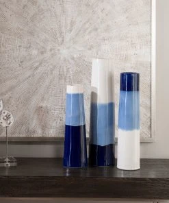 Uttermost Sconset White & Blue Vases, S/3 DECOR