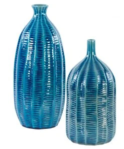 Uttermost Bixby Blue Vases, S/2