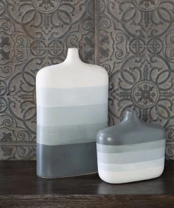 Uttermost Guevara Striped Gray Vases, S/2