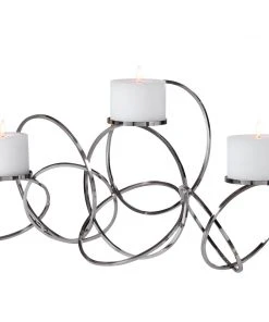 Uttermost Kiernan Nickel Ring Candleholder Candle Holders & Hurricanes