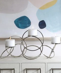 Uttermost Kiernan Nickel Ring Candleholder Candle Holders & Hurricanes