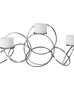 Uttermost Kiernan Nickel Ring Candleholder Candle Holders & Hurricanes