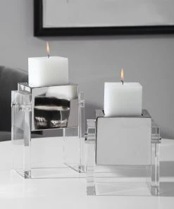 Candle Holders & Hurricanes Uttermost Sutton Square Candleholders, S/2 11 Candle Holders & Hurricanes Uttermost Sutton Square Candleholders, S/2