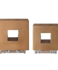 Uttermost Rooney Brass Cubes, S/2