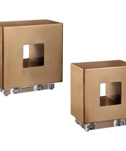 Uttermost Rooney Brass Cubes, S/2