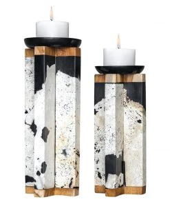 Candle Holders & Hurricanes Uttermost Illini Stone Candleholders, S/2