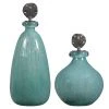 Uttermost Mellita Aqua Glass Bottles, S/2 DECOR
