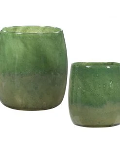 Uttermost Matcha Green Glass Vases, S/2 DECOR