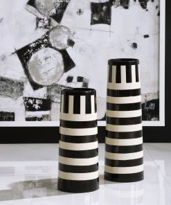 Uttermost Amhara Black & White Vases, S/2