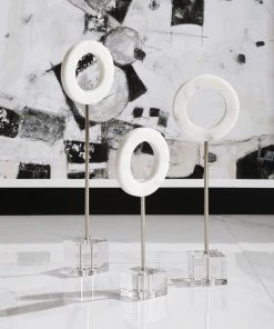 Uttermost Coin Toss Marble Rings, S/3