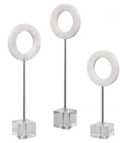 Uttermost Coin Toss Marble Rings, S/3