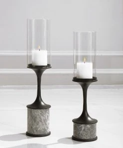 Uttermost Deane Marble Candleholders, S/2